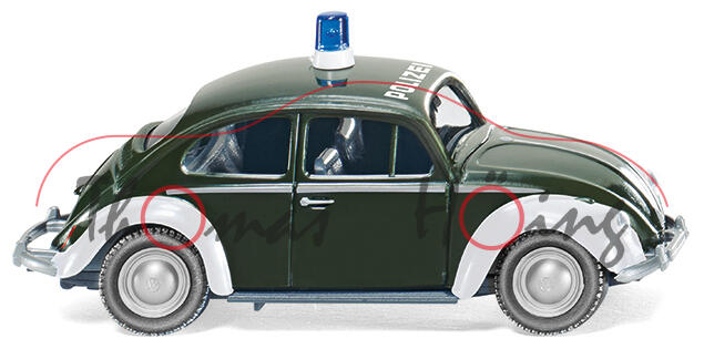 Polizei - VW Käfer 1200, tannengrün/weiß, POLIZEI, Wiking, 1:87, mb