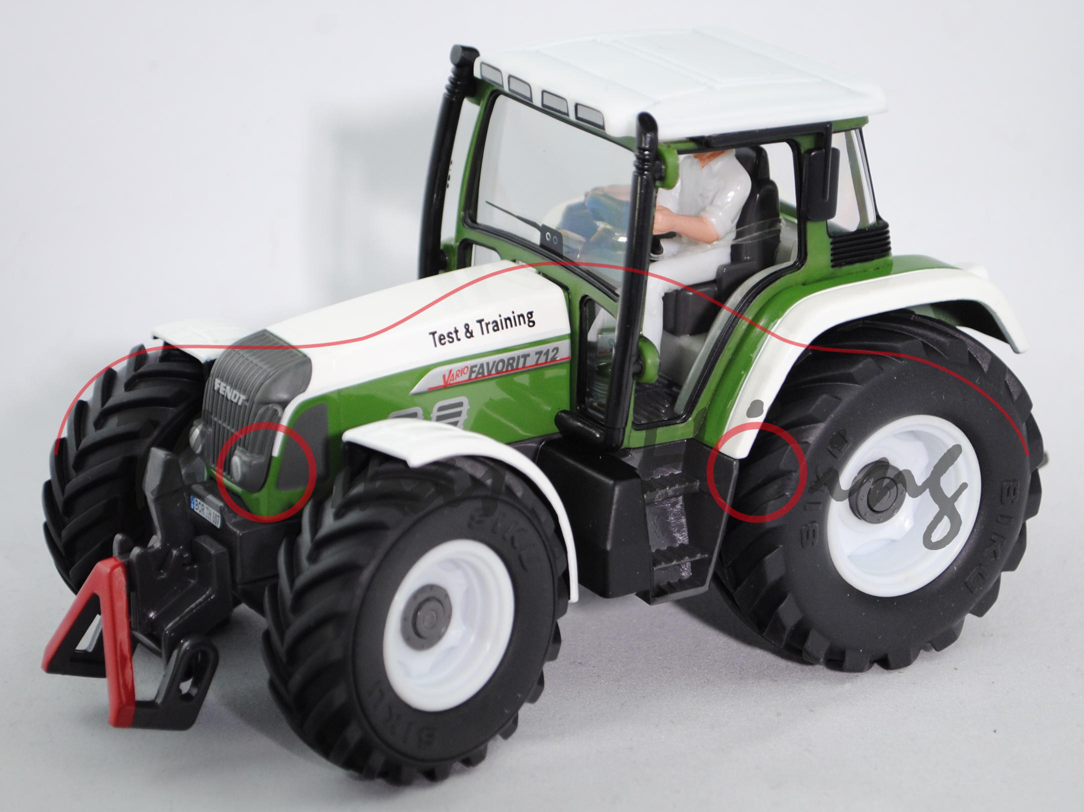 Fendt Favorit 712 Vario Traktor (Modell 1999-2003), reinweiß/hell-grasgrün/cremeweiß/hell-umbragrau 