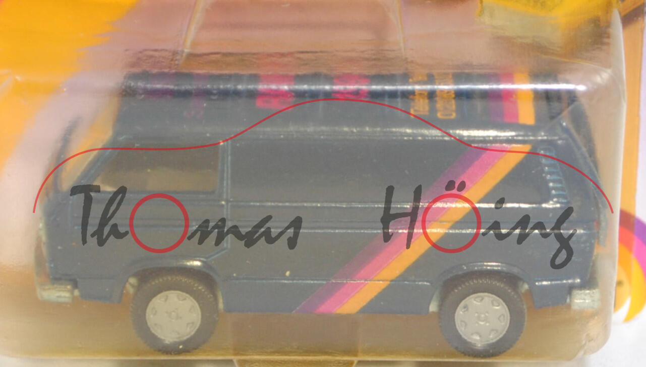 VW Transporter Kastenwagen (T3, Modell '80, Modell 1979-1982), saphirblau, siku / Sammlerkatalog / RAWE / 1994, B6, SIKU SUPER, 1:60, P23 vergilbt (Limited Edition)
