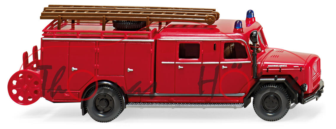 Feuerwehr - Magirus (Typ Eckhauber 2. Gen., Modell 1963-1968) LF 16, karminrot, Wiking, 1:87, mb