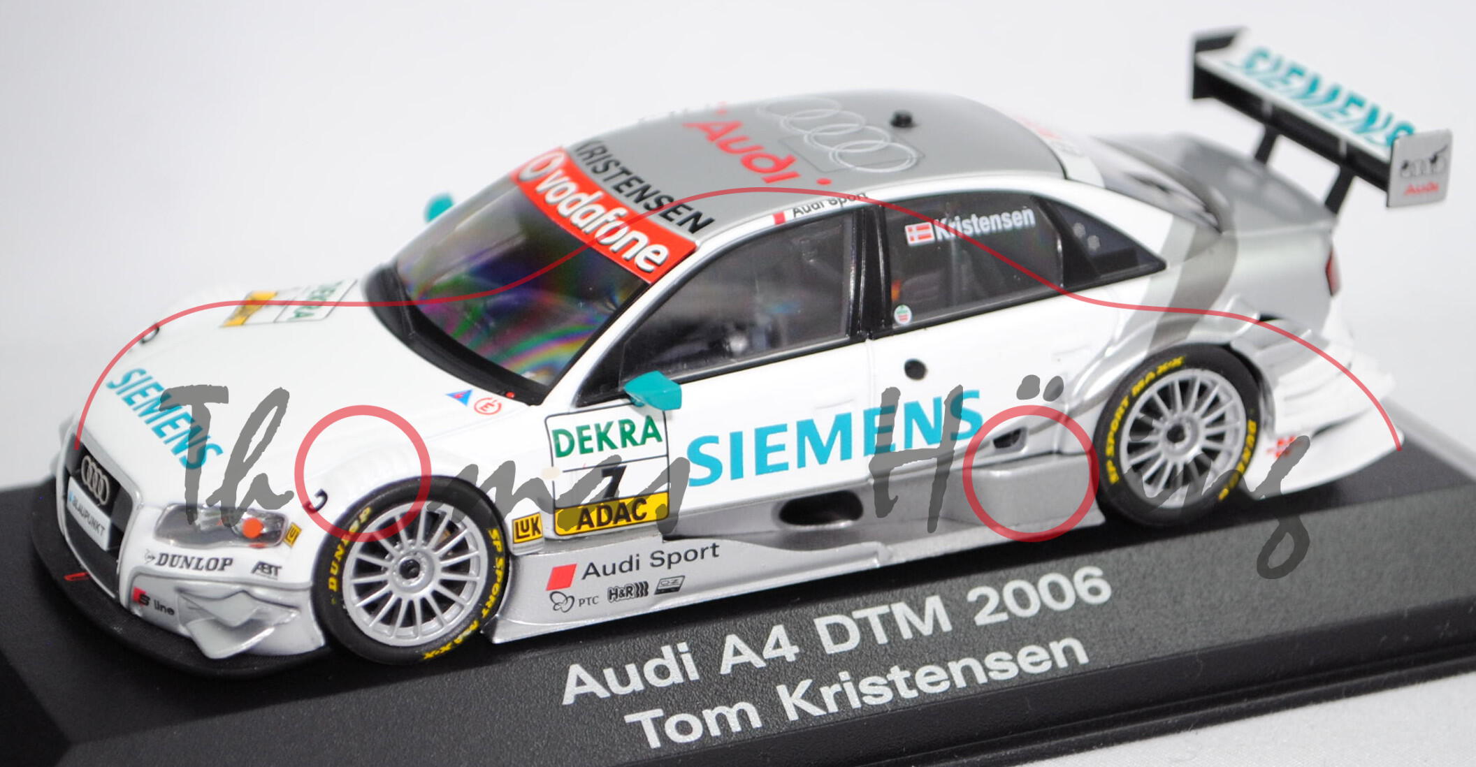 Audi A4 DTM 2006 (B7, Typ R12 plus), silber/weiß, DTM 06, T. Kristensen, Nr. 7, Minichamps, 1:43, mb