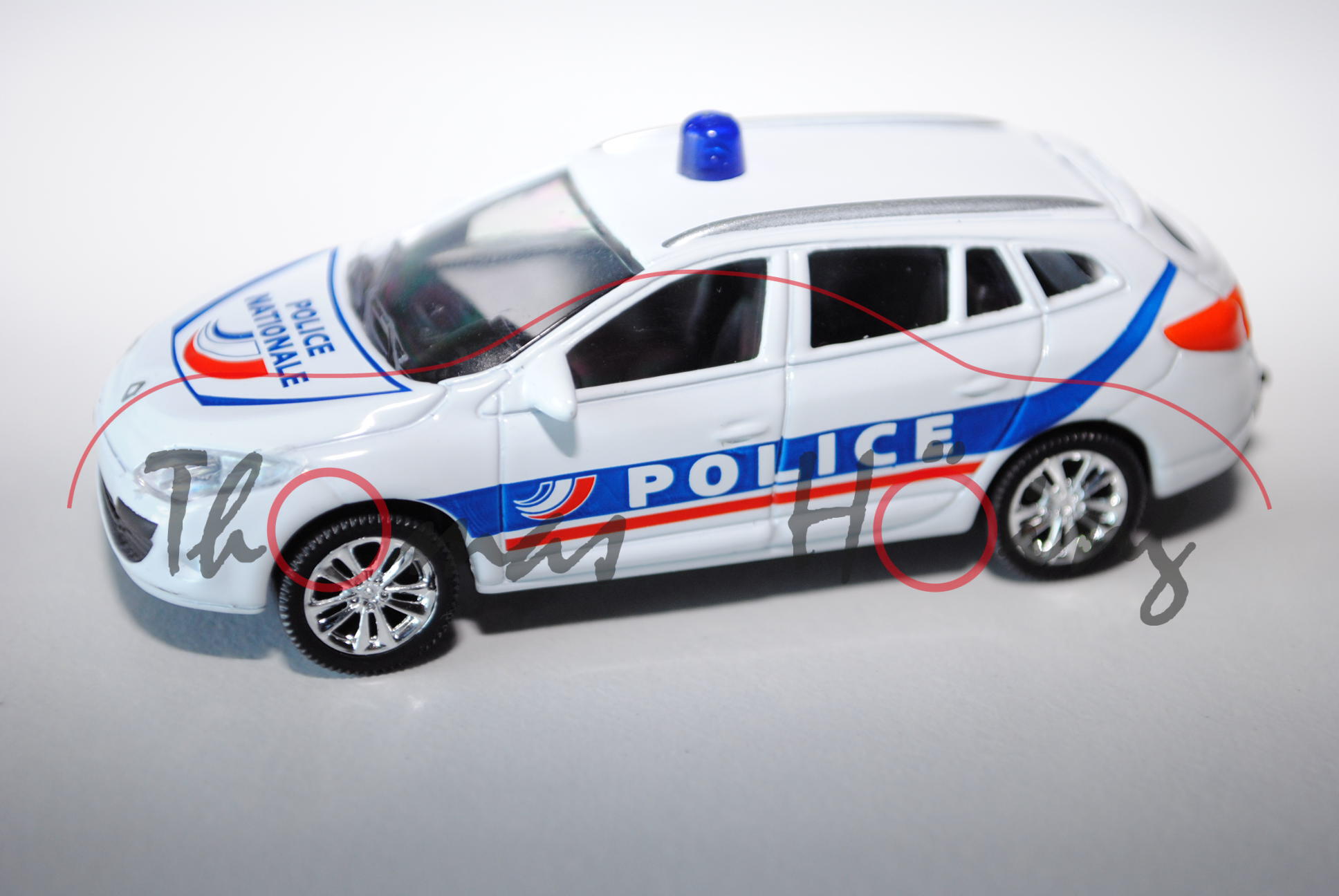 Renault Megane 2009, reinweiß, POLICE / POLICE / NATIONALE, Heckklappe zu öffnen, 1:50, Norev, mb