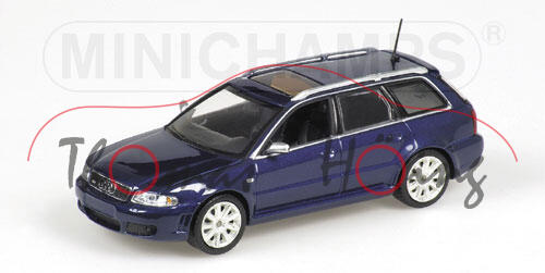 Audi RS4 Avant (Facelift B5, Typ 8D, Modell 2000-2001), santorinblau perleffekt, Minichamps, 1:43, P