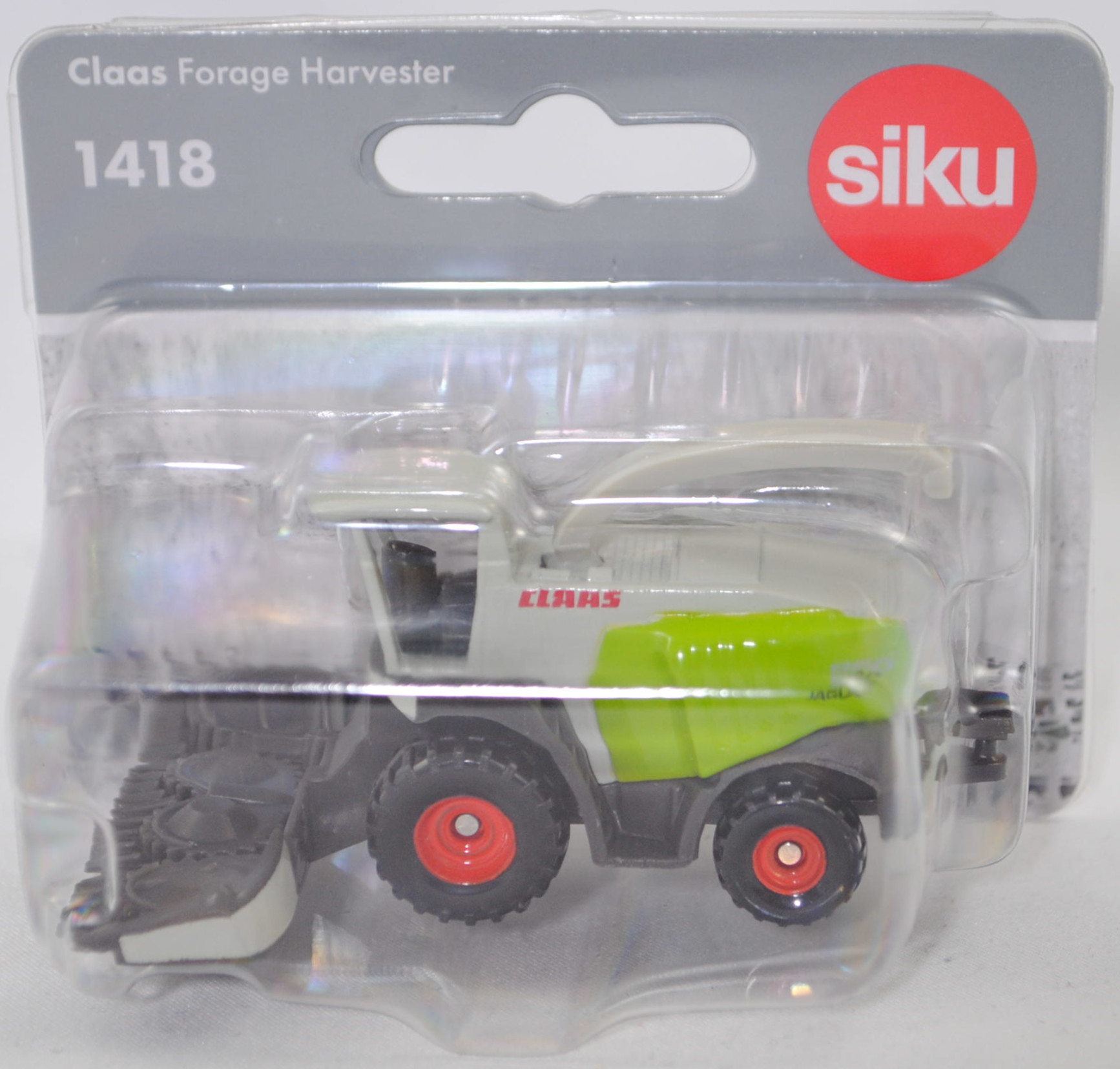 00001 Claas Jaguar 960 Maishäcksler, Kabine und Häcksler-Oberteil achatgrau, Druck CLAAS / 960 / JAGUAR auf den Seiten, Druck Chargennummer auf dem Chassis, SIKU SUPER, P29f