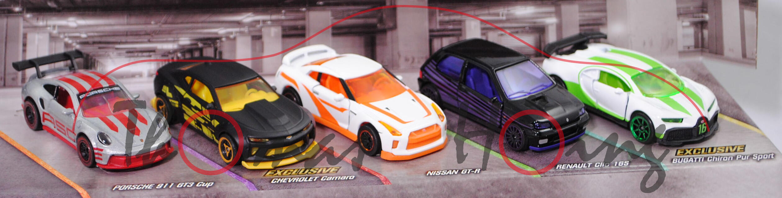 LIMITED EDITION 10: Porsche 911+Chevrolet Camaro+Nissan GT-R+Renault Clio+Bugatti Chiron, mb