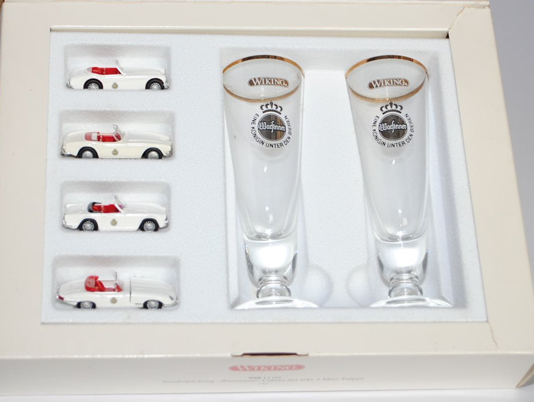 WARSTEINER Cabrio-Set (Austin Healey, BMW 507 Cabrio, Triumph TR4, Jaguar E-Type Roadster) inkl. 2 M