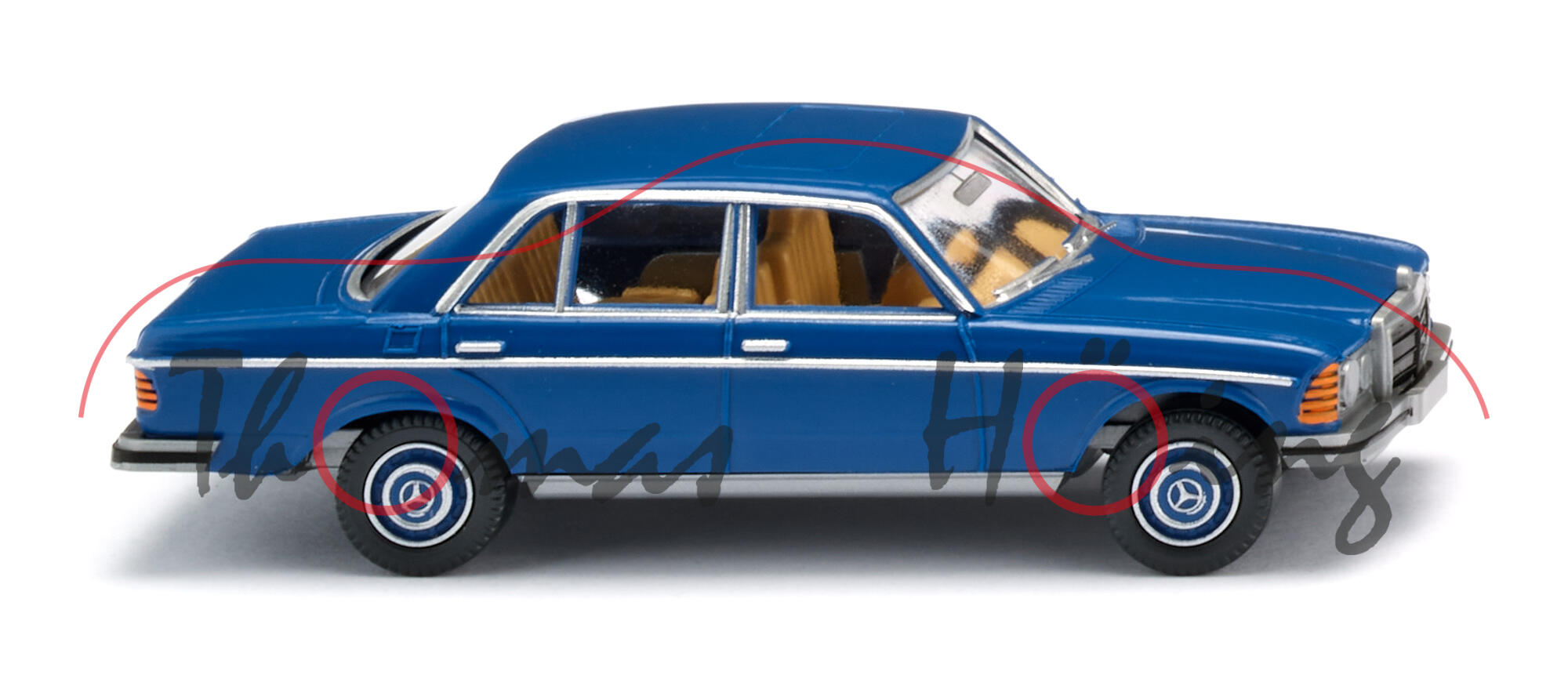 Mercedes-Benz 240 D (W 123, Vor-MoPf (Vor-Modellpflege), erste Serie, Modell 1976-1979), enzianblau, Wiking, 1:87, mb