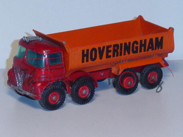 Hoveringham Tipper, rubinrot/reinorange, HOVERINGHAM, Mulde kippbar, Heckklappe zu öffnen, Matchbox