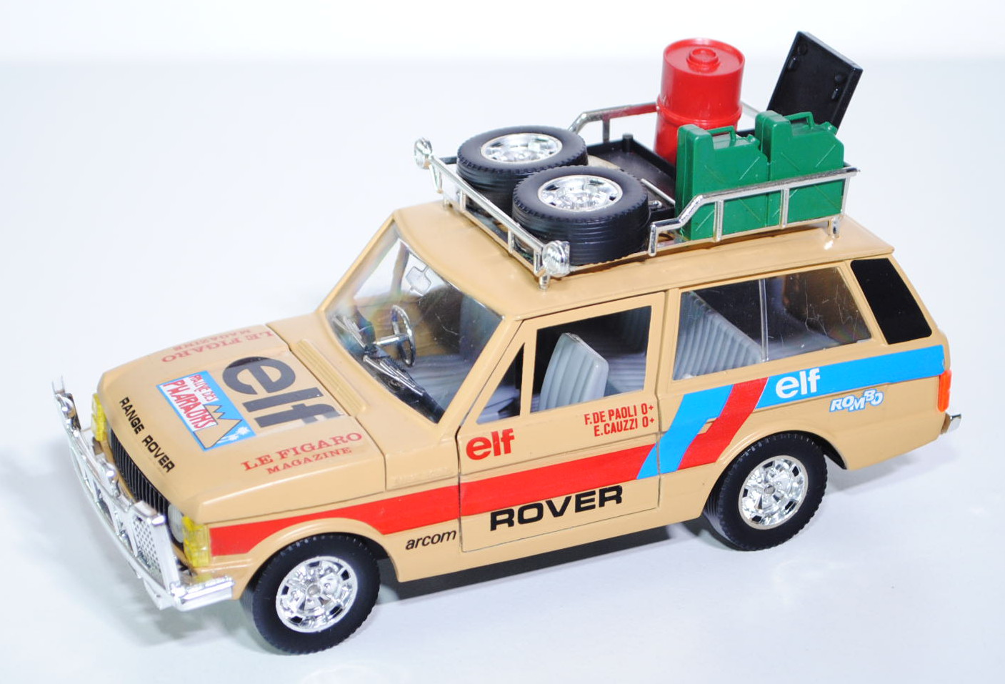 Range Rover Safari, Modell 1984, sandgelb, elf / LE FIGARO / MAGAZINE / ROVER, Türen + Motorhaube + 