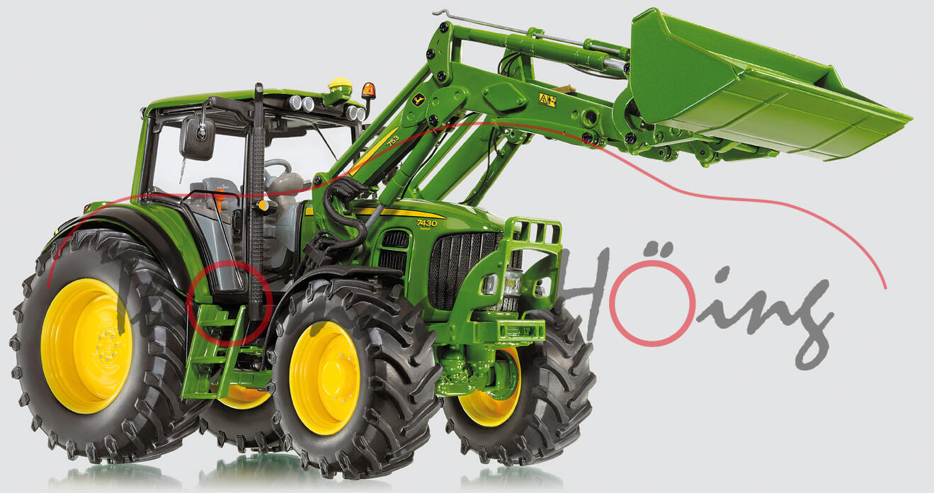 John Deere 7430 Traktor, smaragdgrün/gelb, 1:32, Wiking, mb