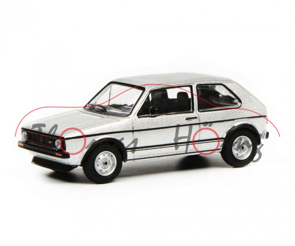 VW Golf I GTI (Typ 17, Vorfacelift, Mod. 1976-1978), diamantsilber metallic (L97A), Schuco, 1:64, mb