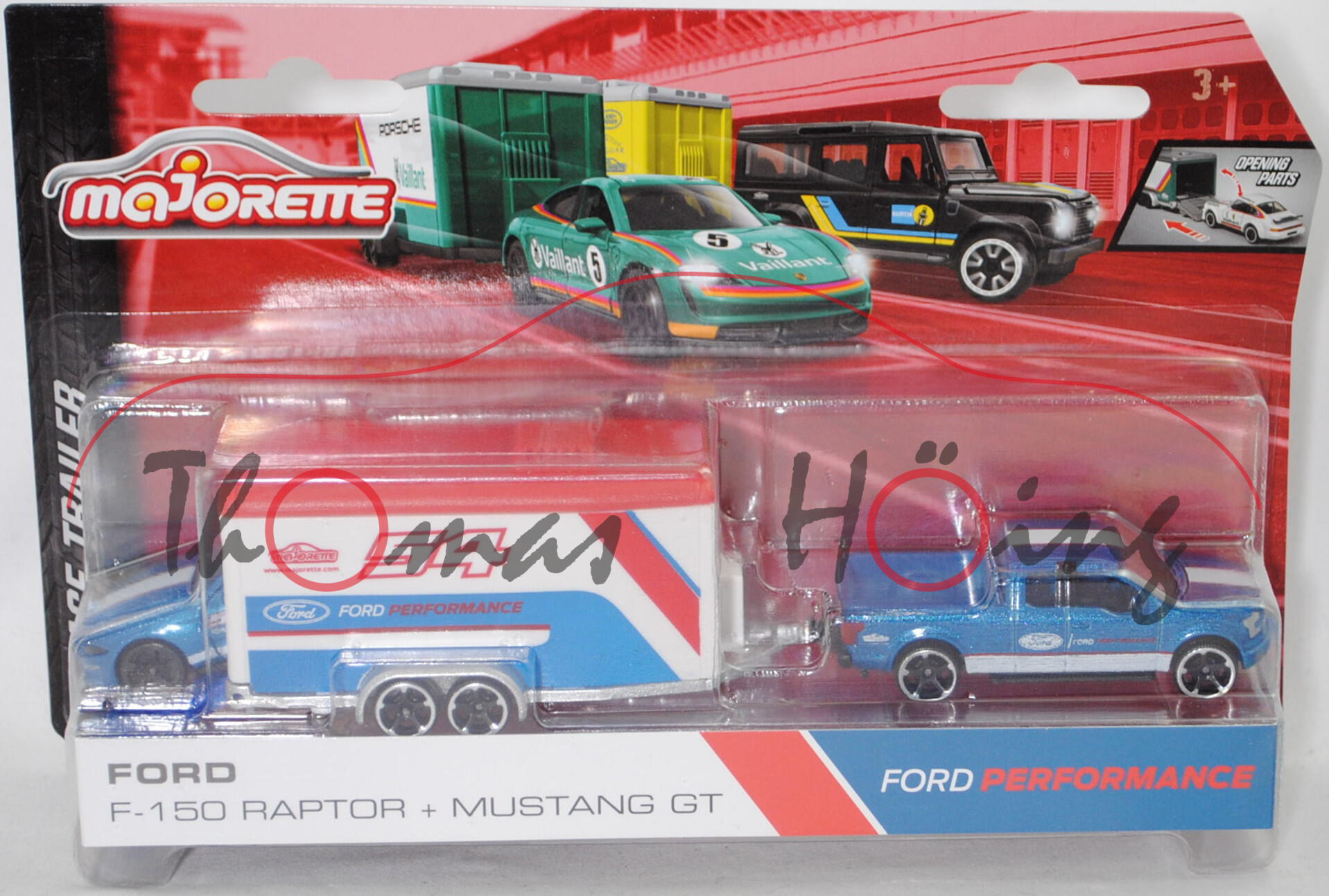 Majorette 🇲🇫 Ford F-150 Raptor + Mustang Gt Series Race Trailer - Collection Majorette 🇲🇫 Ford F-150 Raptor + Mustang Gt Series Race Trailer - Collection