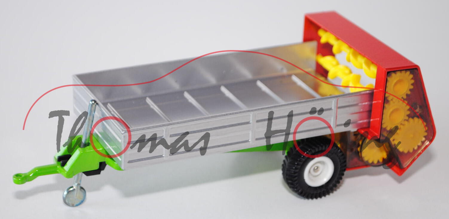 Dungstreuer, silbergraumetallic/gelbgrün/verkehrsrot, weiße Felgen, L11a