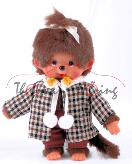 Monchhichi Checker Coat Girl, 20 cm groß