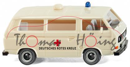 DRK VW T3 Bus, Modell 1979, hellelfenbein, DEUTSCHES ROTES KREUZ, Wiking, 1:87, mb