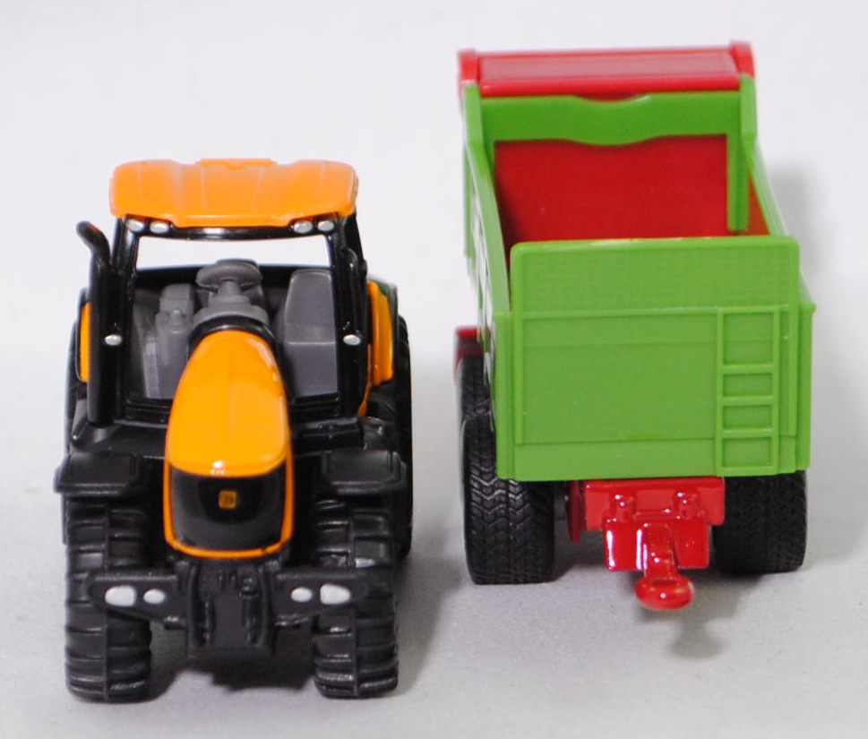 00000 JCB® 8250 V-TRONIC FASTRAC (Modell 2005-2011) und Strautmann Streublitz Universalstreuer VS 2004 (Modell 2012-2016), melonengelb/schwarz und gelbgrün, SIKU SUPER, P29f