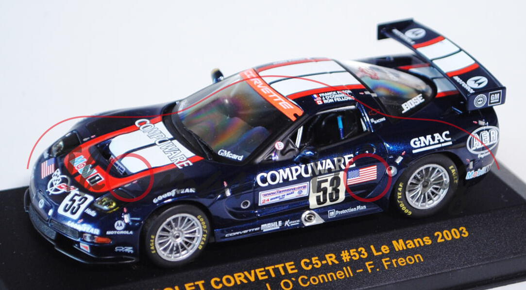 Chevrolet Corvette C5-R, Modell 1999-2004, stahlblaumetallic, Le Mans 2003 (Klasse GTS), Team Corvet