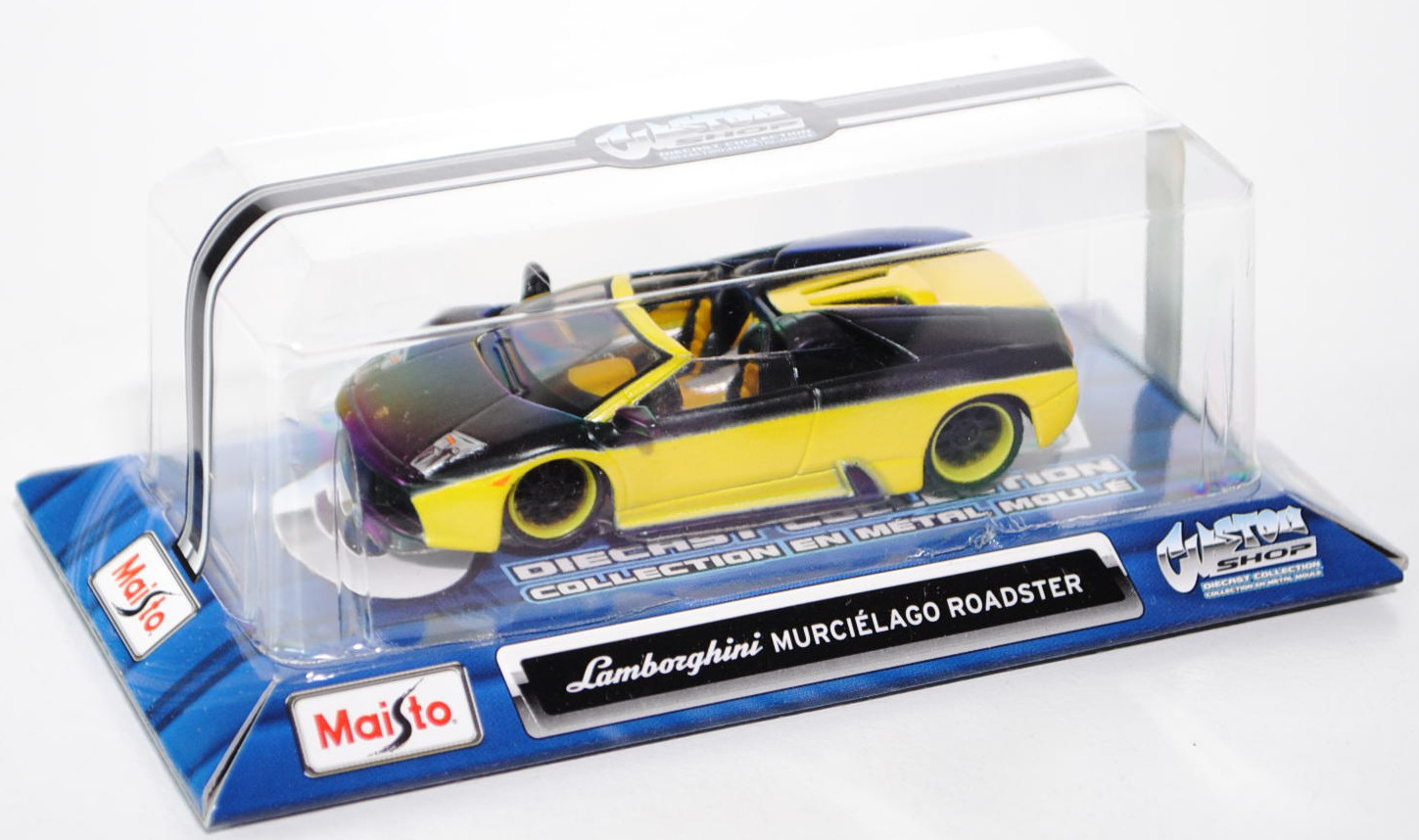 Lamborghini Murciélago LP640 Roadster, Modell 2006-2009, mattschwarz/zinkgelb, innen schwarz/gelb, M