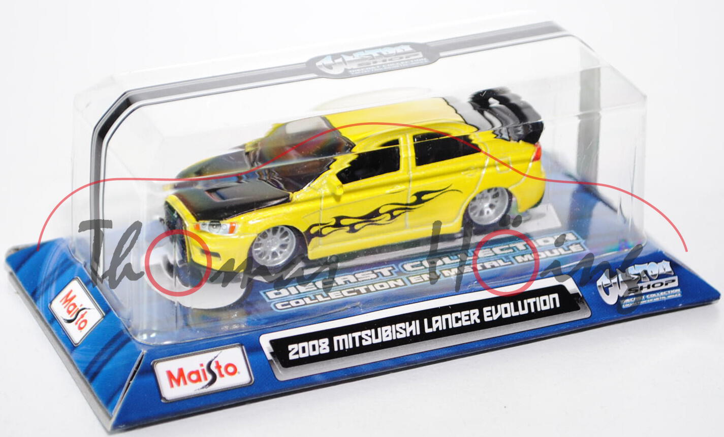 Mitsubishi Lancer Evolution X (Typ CYO, 8. Generation), Modell 2009-, zinkgelb/mattschwarz, innen sc