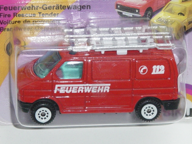 00005 VW T4 Transporter Kastenwagen (Modell 1990-1995) Feuerwehr-Gerätewagen, verkehrsrot, innen lic