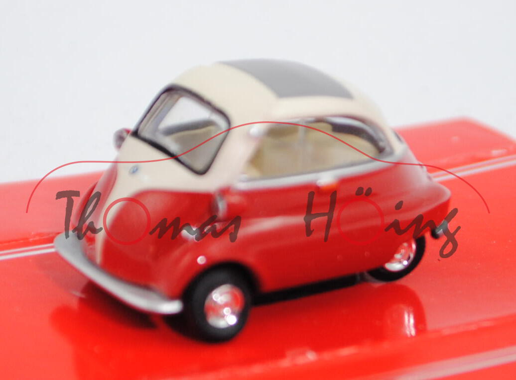 BMW Isetta (Modell 1956-1962), feuerrot/perlweiß, Schuco, 1:64, mb