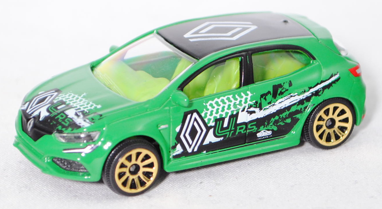 Renault Mégane R.S. (Mod. 2018) RALLY CROSS / RACING, verkehrsgrün, majorette, 1:63, COOL, mb