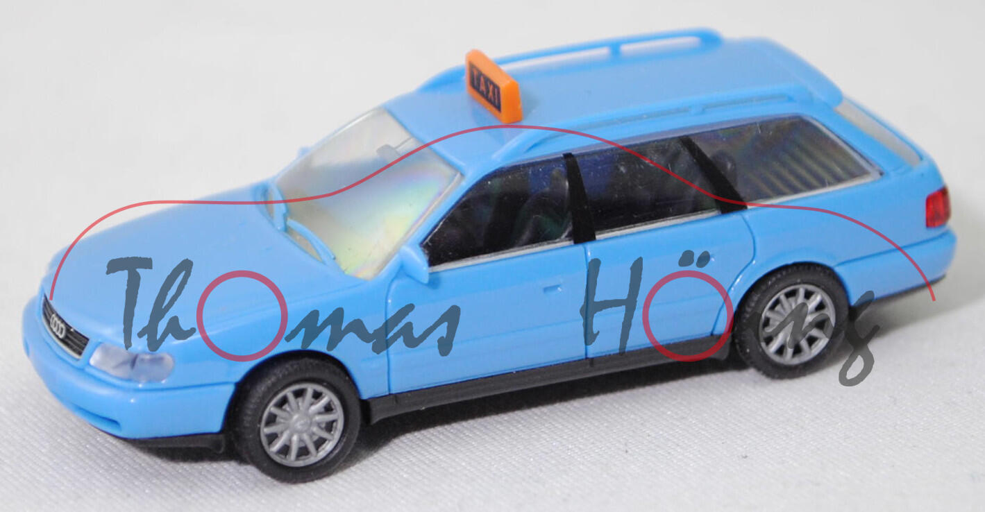 Audi A6 Avant / Audi A6 Avant 2.0 (C4, Typ 4A, Modell 94-97) Taxi, hell-himmelblau, Rietze, 1:87, mb