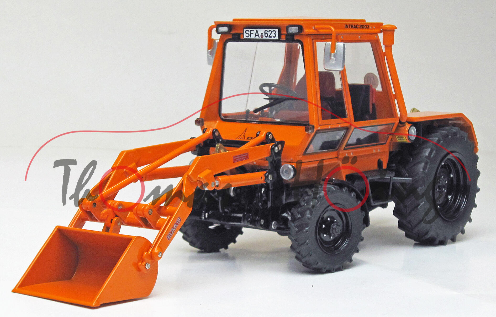 DEUTZ INTRAC 2003 A mit Frontlader Kommunal (Ausführung 1974-1978), orange, weise-toys, 1:32, mb