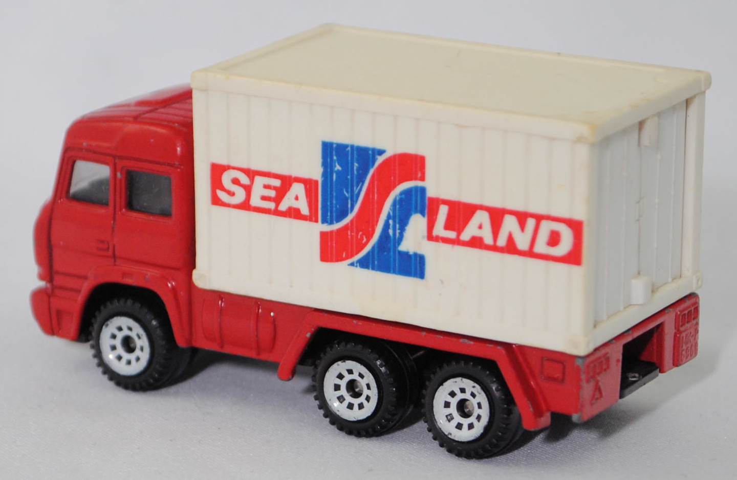 00001 Iveco TurboStar 240-36 6x2 (Modell 1987-1990) Container-Transporter, karminrot, Bpr. 0815 / 0816, C1 reinweiß, 1:86, Container reinweiß, SEA LAND, 1:121, SIKU SUPER, m-