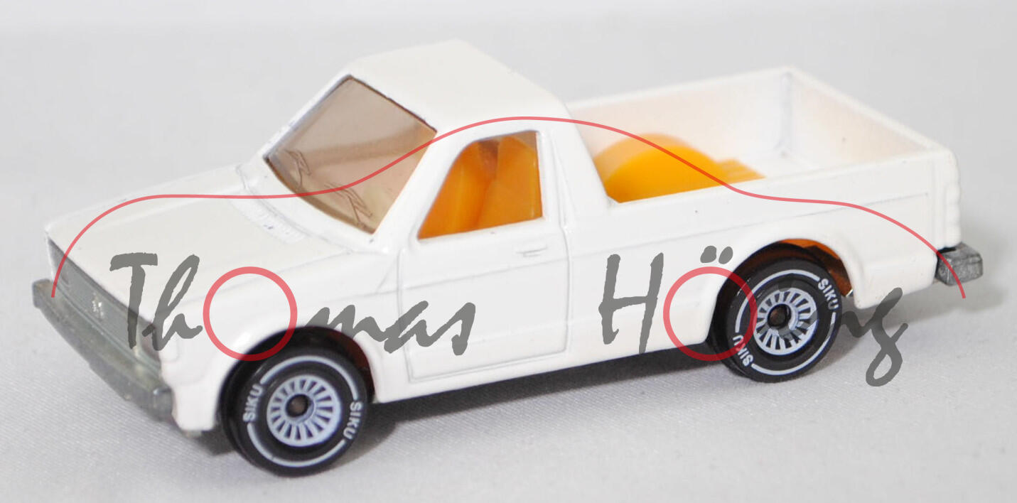 06400 HU VW Pickup Truck LX (vgl. VW Caddy I) (Typ 14D, Modell 1981-1983), reinweiß, innen chromgelb, W-Germ, SIKU Ungarn / Metchy, 1:58, m (Limited Edition / HUNGARY SPECIAL)