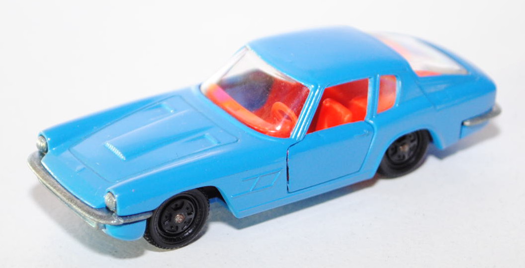 Maserati Mistral, himmelblau (II), innen rotorange, Lenkrad rotorange, Frontscheinwerfer Metall, R3,