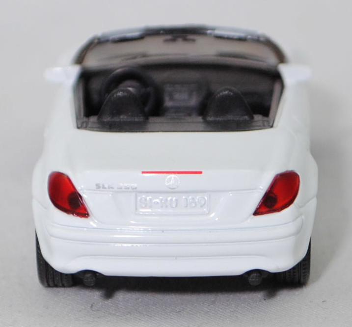 00003 Mercedes-Benz SLK 350 (interne Baureihenbezeichnung R 171, Vor-MoPf, Modell 2004-2008), reinweiß, innen schwarz/verkehrsrot, Bpr. 1002, SIKU SUPER, 1:55, m