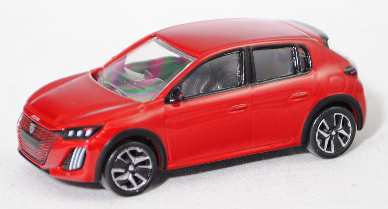 Peugeot E-208 II 136 50-kWh-Batterie / 156 51-kWh-Batterie GT (Typ U / P21, Phase II / Facelift 2023, Modell 2023-), elixir rot metallic, Norev Multigam Serie, 1:64, mb