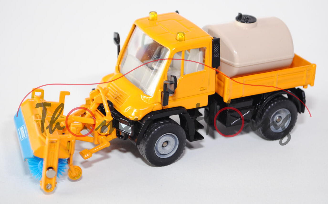 Unimog U 400 mit Vorbaukehrmaschine, melonengelb/schwarz, SCHMIDT, LKW16