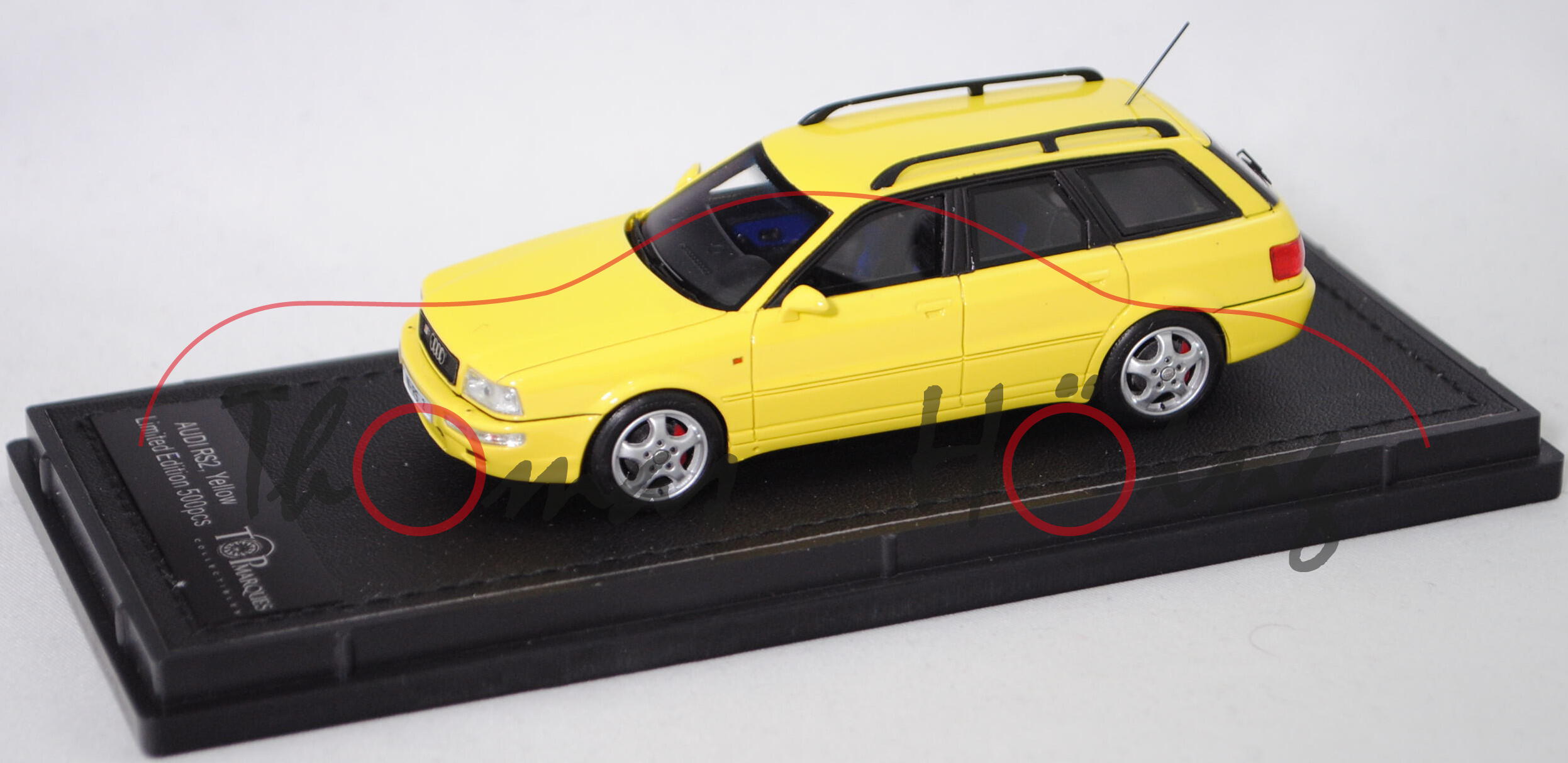 Audi Avant RS2 (Baureihe B4, Typ 8 C / P1, Mod. 1994-1995), brillantgelb, TOP MARQUES, 1:43, PC-Box