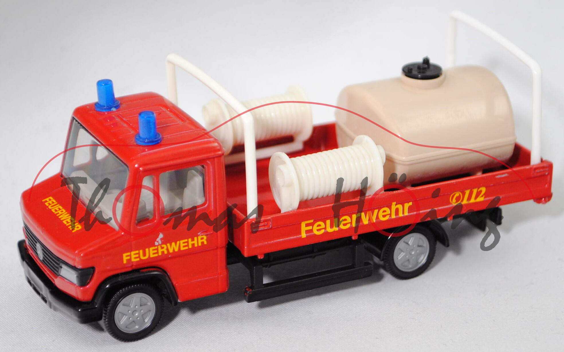 Mercedes-Benz Vario 512 D (Modell 1996-1998) Pritschenwagen Feuerwehr, rot, FEUERWEHR, Umbau