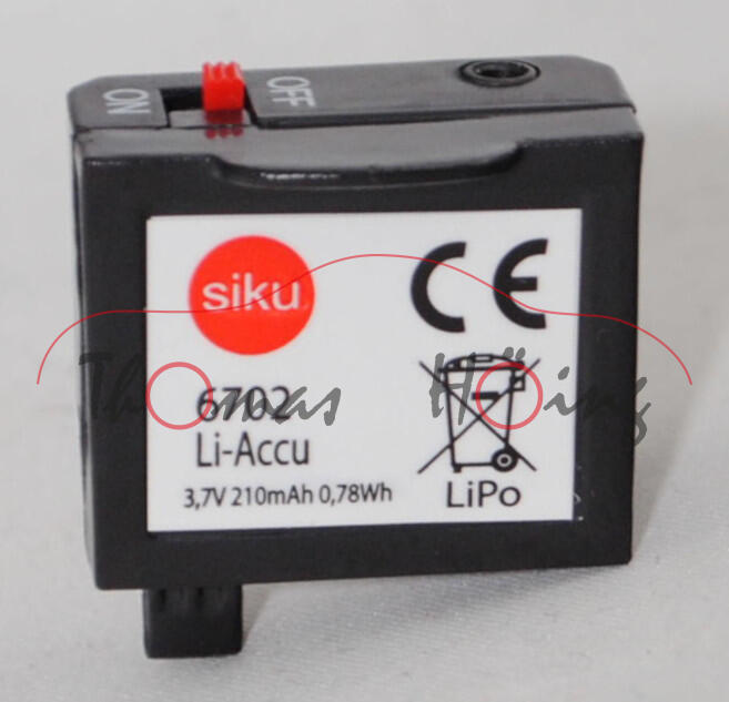 00001 Ersatz Akku, Li-Akku 3,7 V 210mAh 0,78Wh, für 6721/6723/6725/6727/6751-6759/6780/6781, SIKU