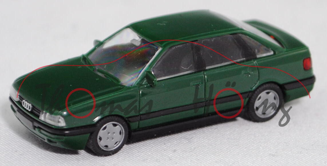 Audi 90 quattro (3. Generation, Baureihe B3, Typ 89, Modell 1987-1990), moosgrün, Rietze, 1:87, mb