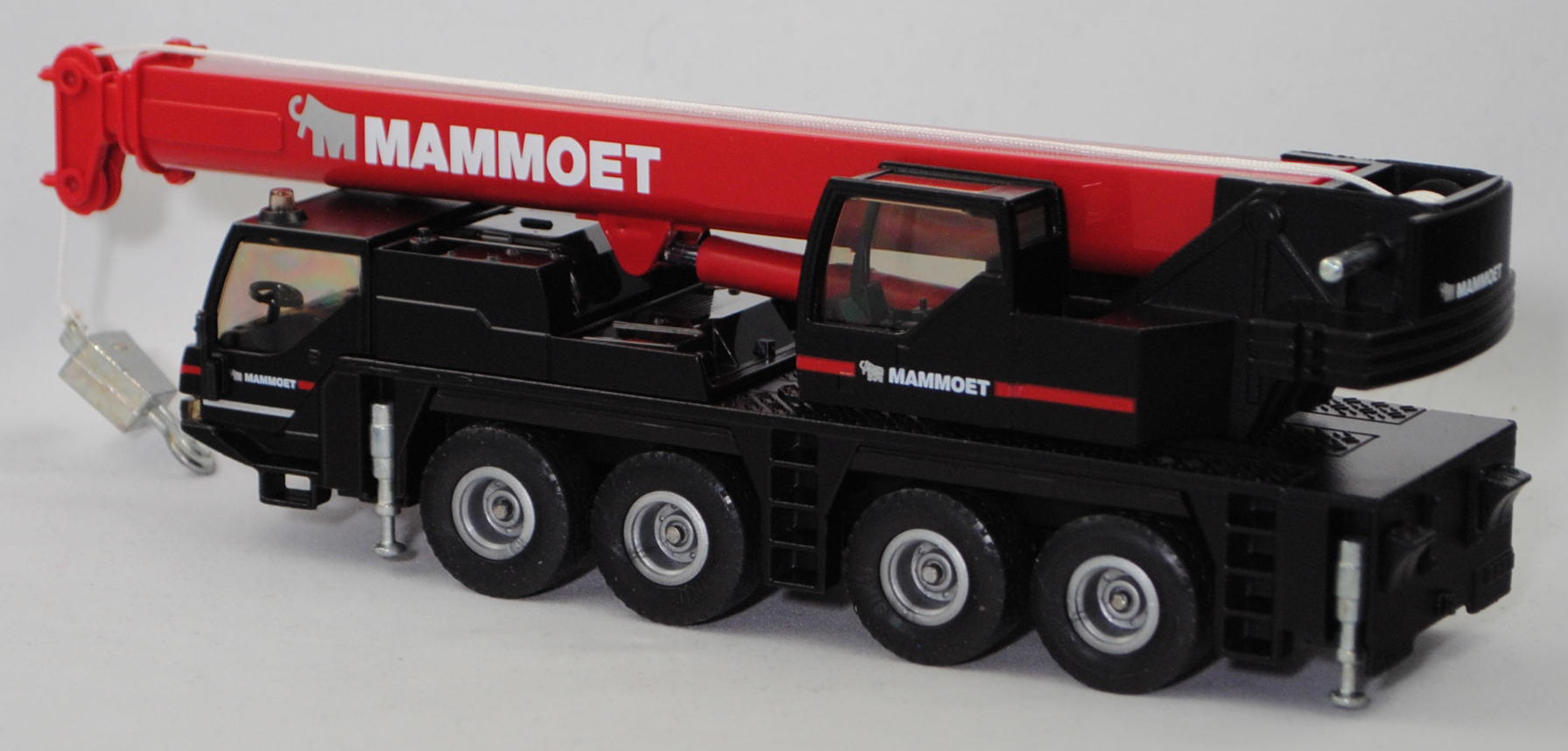 00000 Kranwagen Mobilkran LIEBHERR LTM 1060/2 8x6 (Modell 1999-2005), rot/grau, stilisiertes Mammut in grau und MAMMOET in reinweiß, SIKU SUPER 1:55, L17mpP
