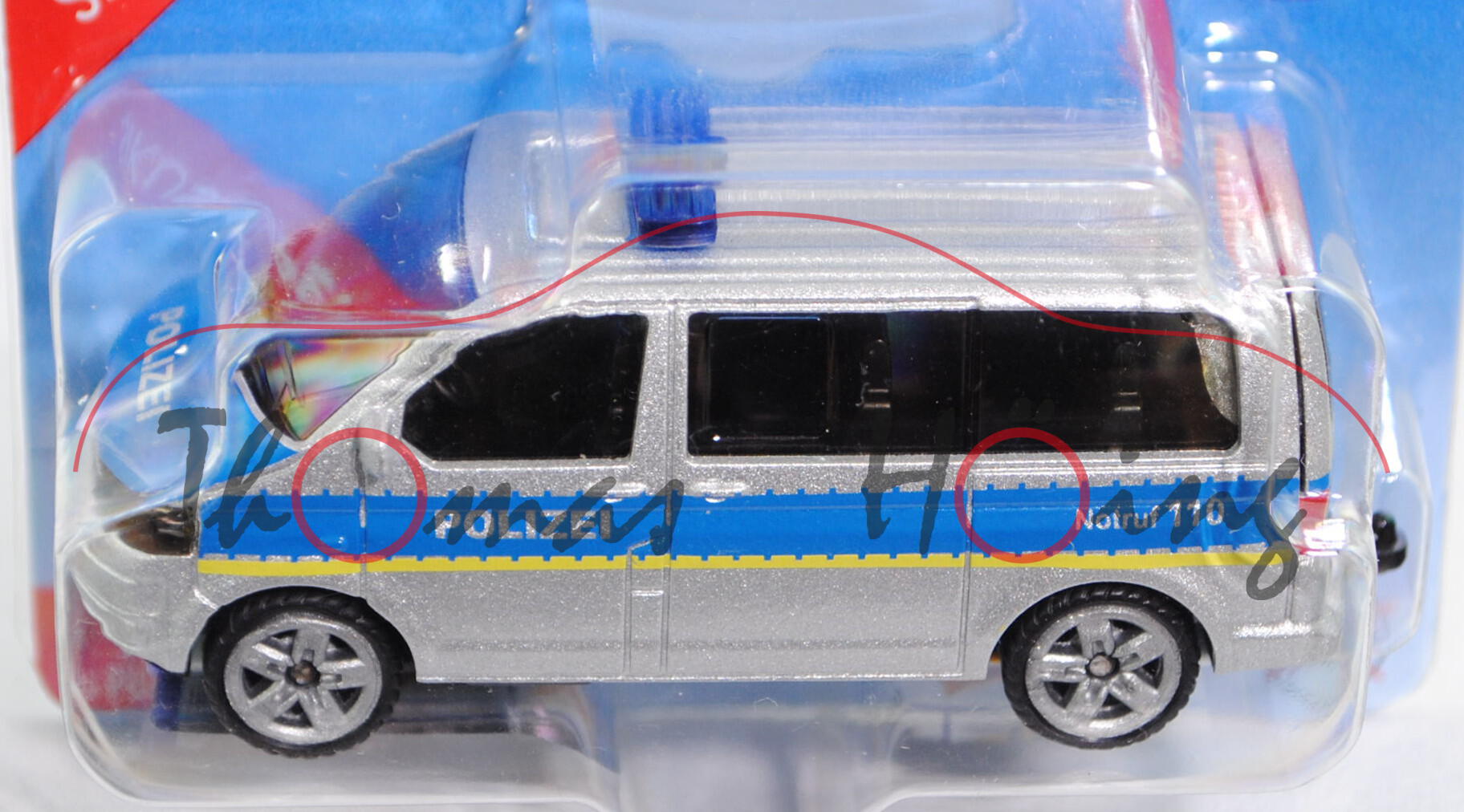 00002 VW T5 facelift Multivan (Modell 2009-2015) Polizei-Mannschaftswagen, weißaluminiummetallic/ver