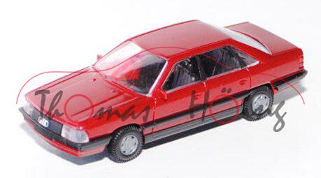 Audi 200 Turbo (C3, Typ 44), Modell 1983-1991, purpurrotmetallic, Rietze, 1:87, Werbeschachtel