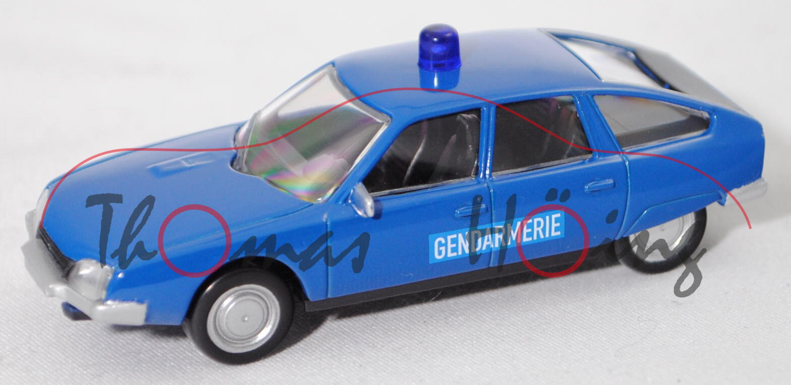 Citroen CX 2000 Berline (Serie 1, Mod. 1974-1979) Polizei, enzianblau, GENDARMERIE, Norev, 1:63, mb