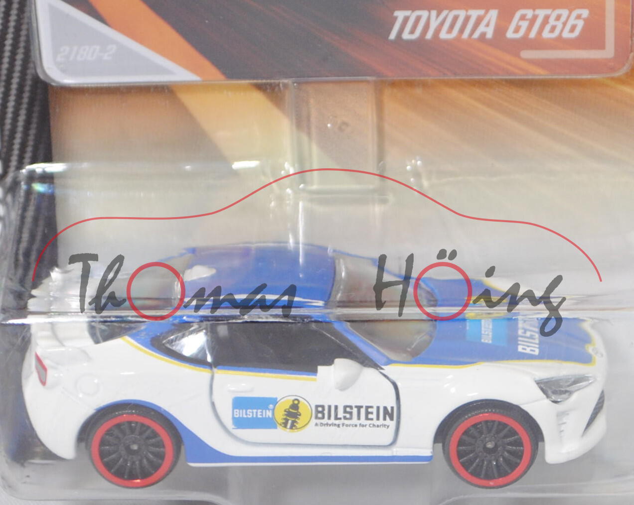 Toyota GT86 (1. Gen., Typ ZN6, FL 2016, Mod. 16-20), weiß, BILSTEIN, Nr. 218D-2, majorette, 1:58, mb