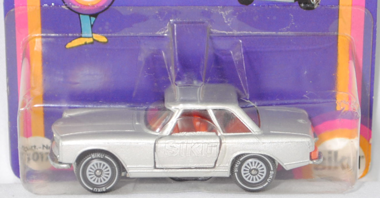 00007 Mercedes-Benz 280 SL (W 113, Pagode, Modell 1968-1971) mit Hardtop (Coupédach), silber, Bpr. V 302 / 1017, W-Germ, Verglasung rauch, R11 gerillt, SIKU SUPER, 1:60, P18