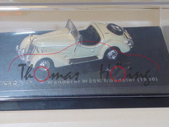 Wanderer W25K Roadster 1936, elfenbein, Ricko / Busch, 1:87, PC-Box