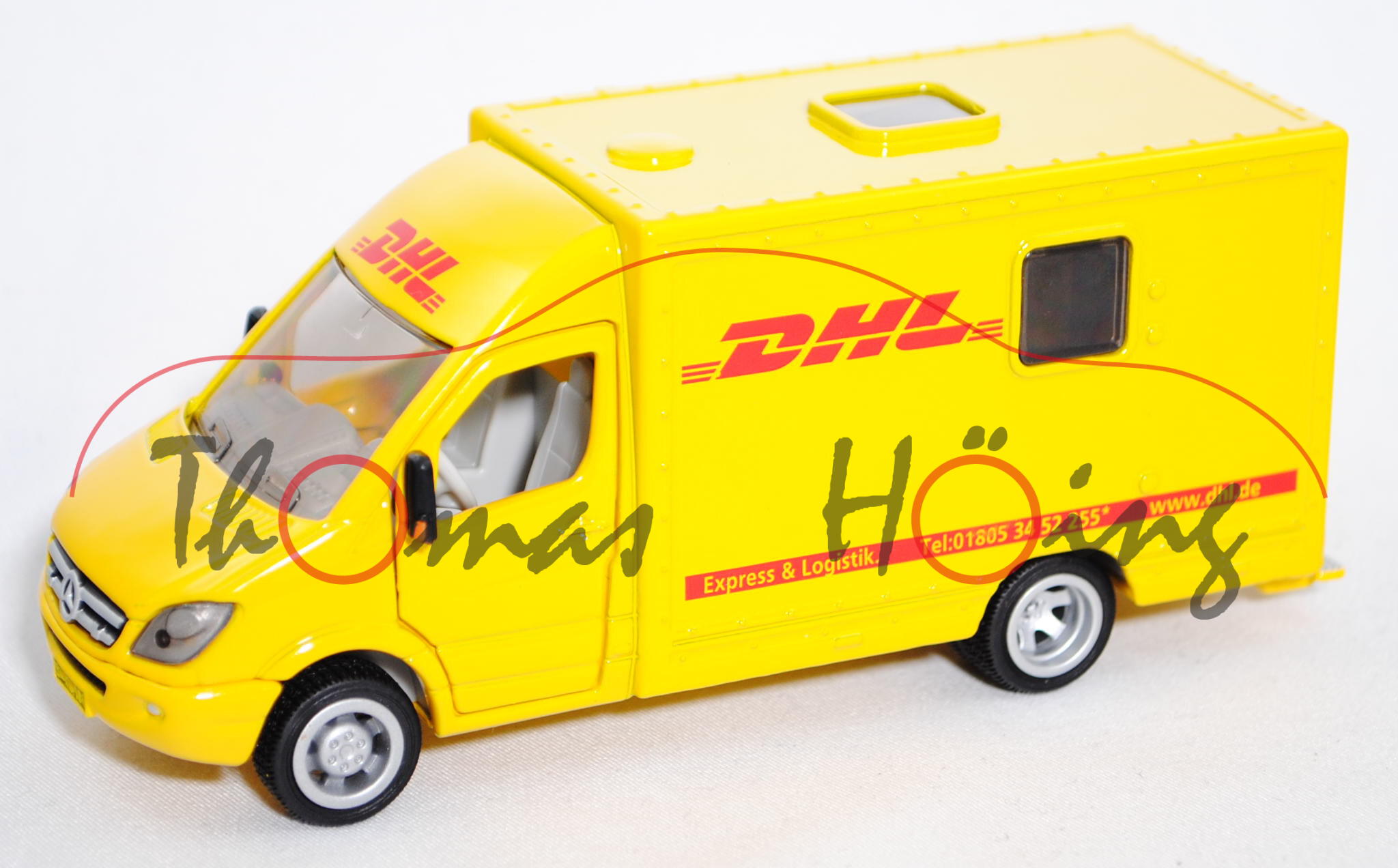 00000 Mercedes-Benz Sprinter II (Mod. 06-09) Postwagen, gelb, DHL, Bpr. ohne Adresse, SIKU, L17mK