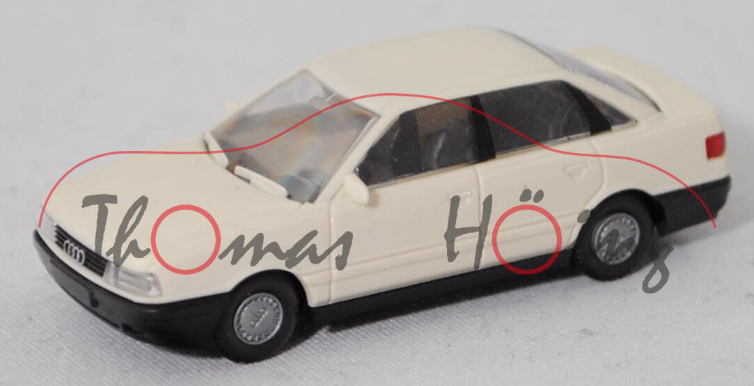 Audi 80 (3. Gen., Baureihe B3, Typ 89, Mod. 1986-1991), cremeweiß (vgl. alpinweiß), Rietze, 1:87, mb