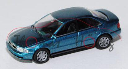 Audi A4 (Typ B5), Modell 1994-2000, azurblaumetallic, Rietze, 1:87, mb