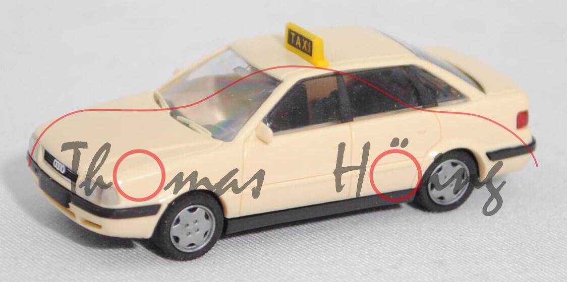 Audi 80 2.0 (Baureihe B4, Typ 8C, Modell 1991-1994) Taxi, hellelfenbein, Rietze, 1:87, mb