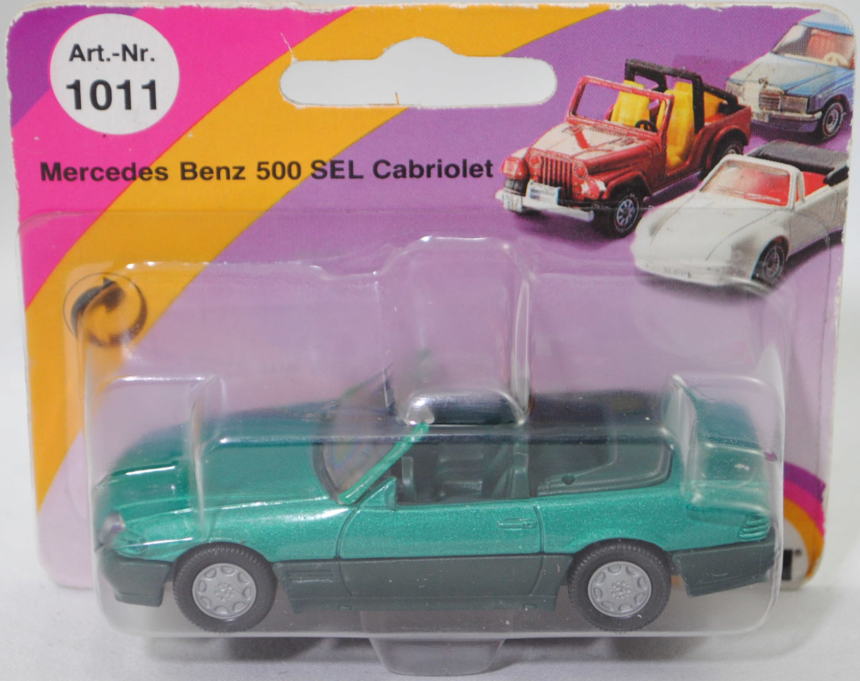 00003 Mercedes-Benz 500 SL (R 129, Modell 1989-1992), türkisgrünmetallic, Stern im Kühlergrill silber, Heckklappe ohne Stern, Hong, B7, SIKU SUPER, 1:55, P23